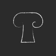 Mushroom icon drawn in chalk N6
