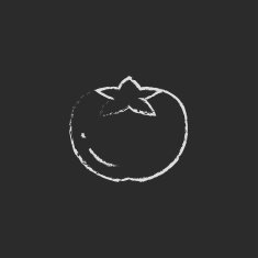 Tomato icon drawn in chalk N2