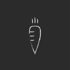 Carrot icon drawn in chalk N2