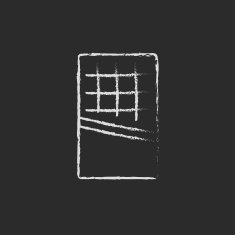 Opened bar of chocolate icon drawn in chalk N2