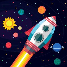 Outer space Illustration in style flat N2