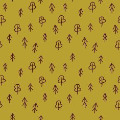 Forest nature abstract green doodles background