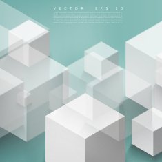 Vector Abstract geometric shape from gray cubes N11
