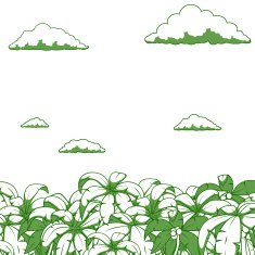 Palm and clouds background vector illustration N3