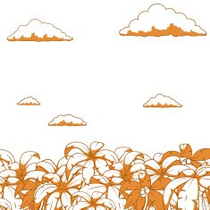 Palm and clouds background vector illustration N4