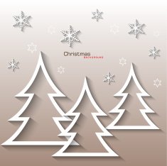 Abstract White Christmas Tree Flat Design N2