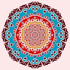 Oriental mandala print Round lase pattern on the black background