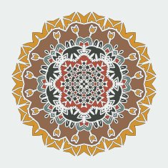 Stylized Mandala Art Vector ornamental round lace with damask and