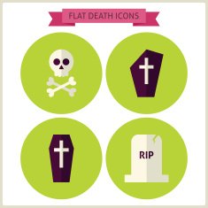 Flat Halloween Death Website Icons Set