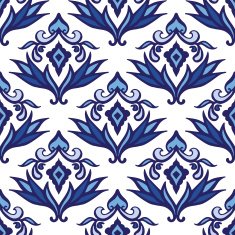 Abstract seamless ornamental damask vector pattern for fabric