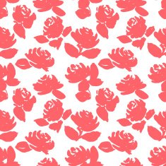Silhouette of hand drawn Roses seamless vector Floral Pattern
