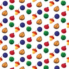 Vintage nuts berry fruits seamless pattern