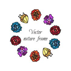 Floral wreath from beautiful colorful flowers N2