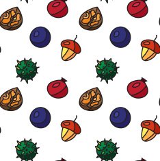 Vintage nuts berry fruits seamless pattern N2