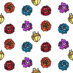 Vintage flowers seamless pattern N4