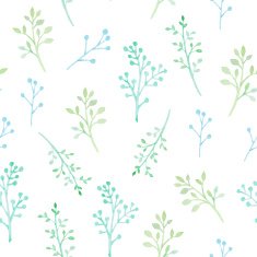 Watercolor flower seamless pattern