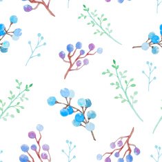 Watercolor flower seamless pattern N5