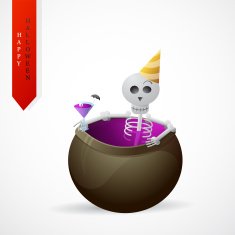Haloween greeting card cartoon design