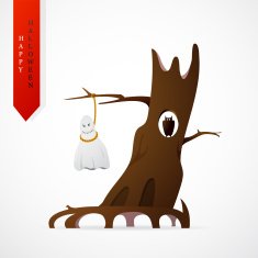 Haloween greeting card cartoon design N2