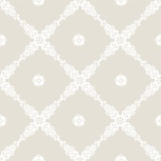 Seamless Ethnic pattern with white flowers on grey background N2
