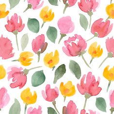 floral watercolor pattern vector background for your design N5