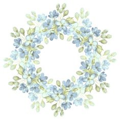 Branch with delicate flowers Watercolor wreath 3