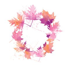 watercolor wreath of maple leaves