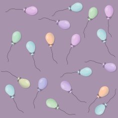 Seamless party balloon pattern on violet background