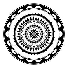 Black and white ornamental mandala