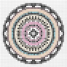 Pastel colored mosaic mandala on white