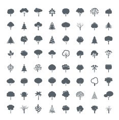 Collection of Grey Trees Illustration and icons