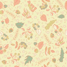 wild berries and leaves seamless pattern N2