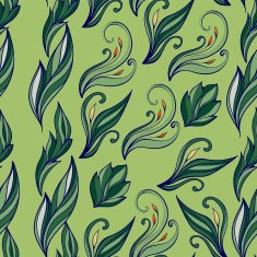 seamless pattern of colourful flowers and leaves forming vertica
