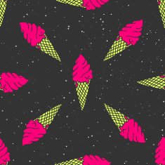 Colorful Cosmic seamless pattern of ice cream