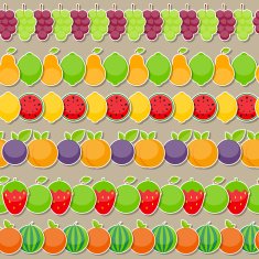 Seamless Pattern Background from Apple Orange Plum Cherry N2