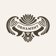 Vector emblem Logo with wings and frame Decorated illustration