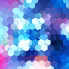 abstract background consisting of blue white pink hexagons