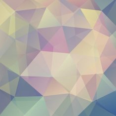 abstract background consisting of beige pink blue green triangles
