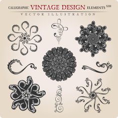 Vector stars Snowflakes vintage heraldic frame decor