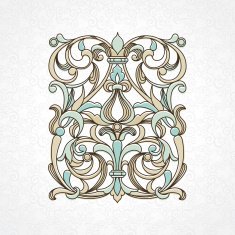 Vector floral pattern in Victorian style