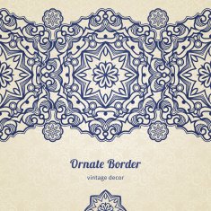 Vector vintage border in Eastern style N2