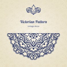 Vector floral vignette in Victorian style N2