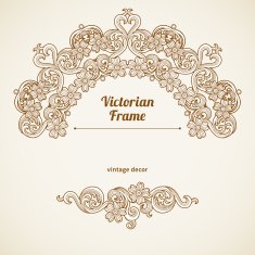 Vector floral vignette in Victorian style N3