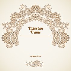 Vector floral vignette in Victorian style N4