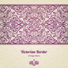 Vector floral border in Victorian style N4