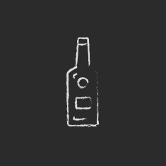 Glass bottle icon drawn in chalk