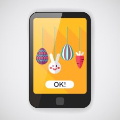 easter hanging flat icon with long shadow eps10 N2