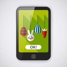 easter hanging flat icon with long shadow eps10 N4