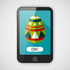 easter egg flat icon with long shadow eps10 N6