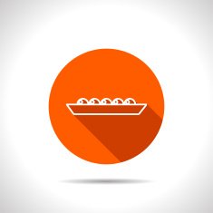 Vector peas orange icon with flat shadow